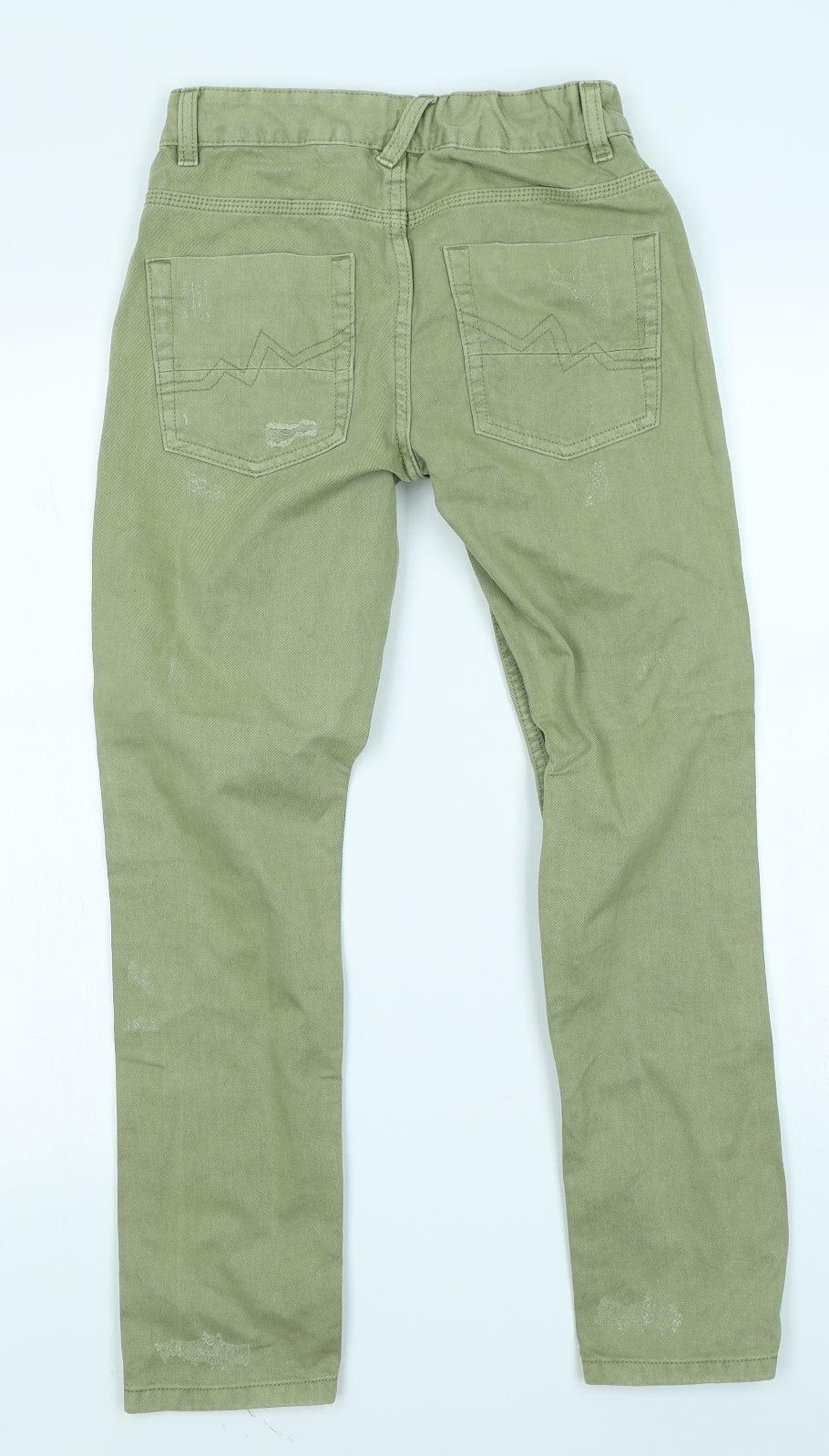 NEXT Boys Green  Denim Skinny Jeans Size 12 Years - Distressed