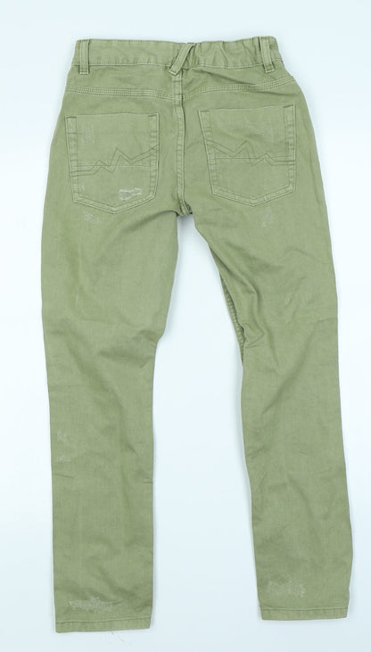 NEXT Boys Green  Denim Skinny Jeans Size 12 Years - Distressed