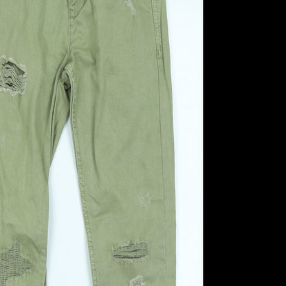 NEXT Boys Green  Denim Skinny Jeans Size 12 Years - Distressed