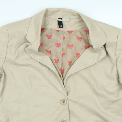 Divided Womens Beige   Jacket Blazer Size 12