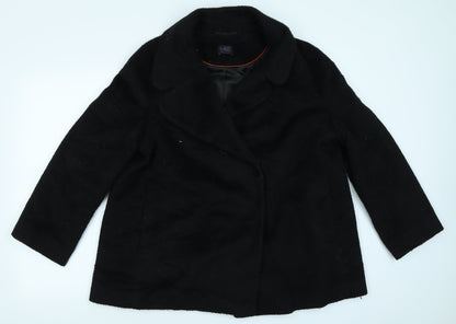 M&S Collection Womens Black   Overcoat Coat Size 14