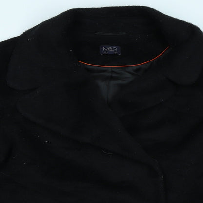 M&S Collection Womens Black   Overcoat Coat Size 14