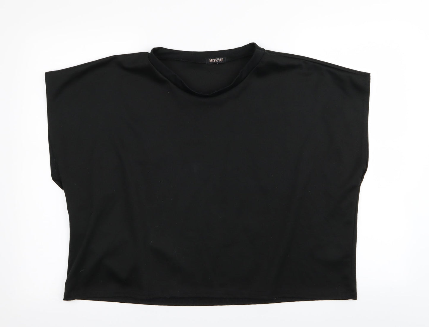 Womens UK Size L Misspap Black Basic T-Shirt