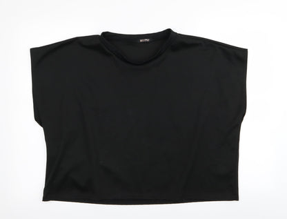 Womens UK Size L Misspap Black Basic T-Shirt
