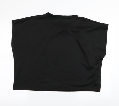 Womens UK Size L Misspap Black Basic T-Shirt