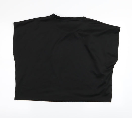 Womens UK Size L Misspap Black Basic T-Shirt