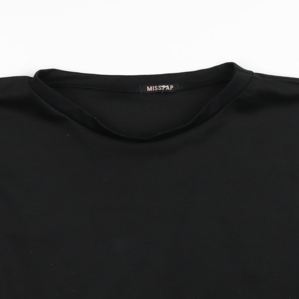 Womens UK Size L Misspap Black Basic T-Shirt