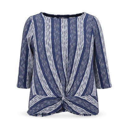 W5 Womens Blue Striped  Basic T-Shirt Size M