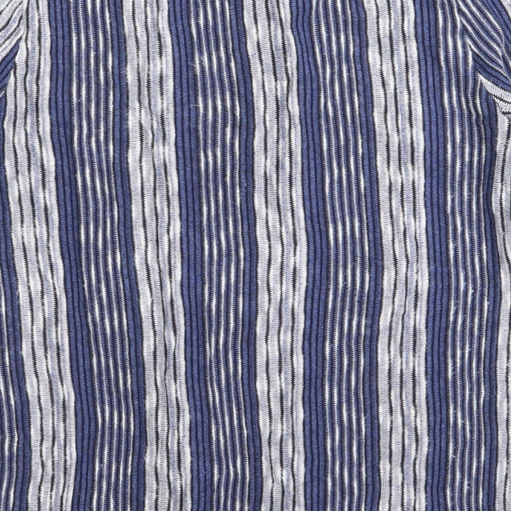 W5 Womens Blue Striped  Basic T-Shirt Size M