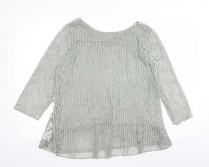 alexara Womens Green Floral  Basic T-Shirt Size M