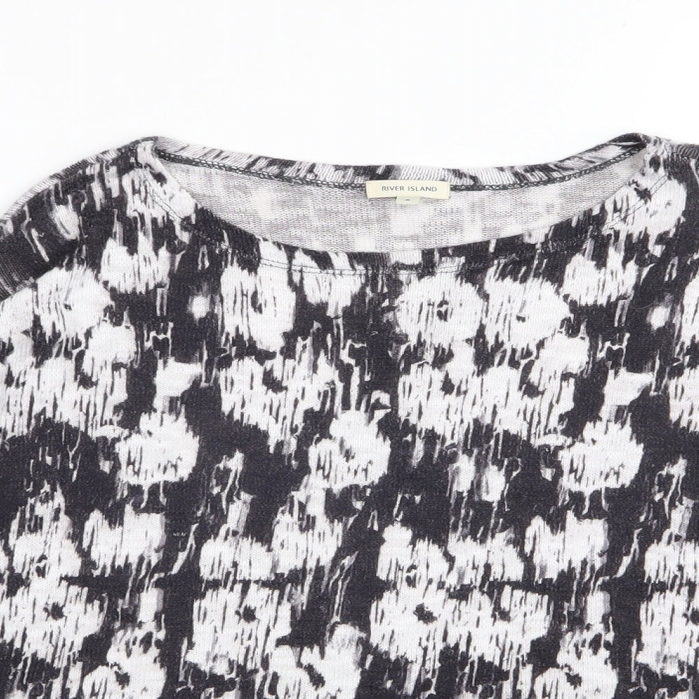 Womens UK Size 6 River Island Multicoloured Basic T-Shirt