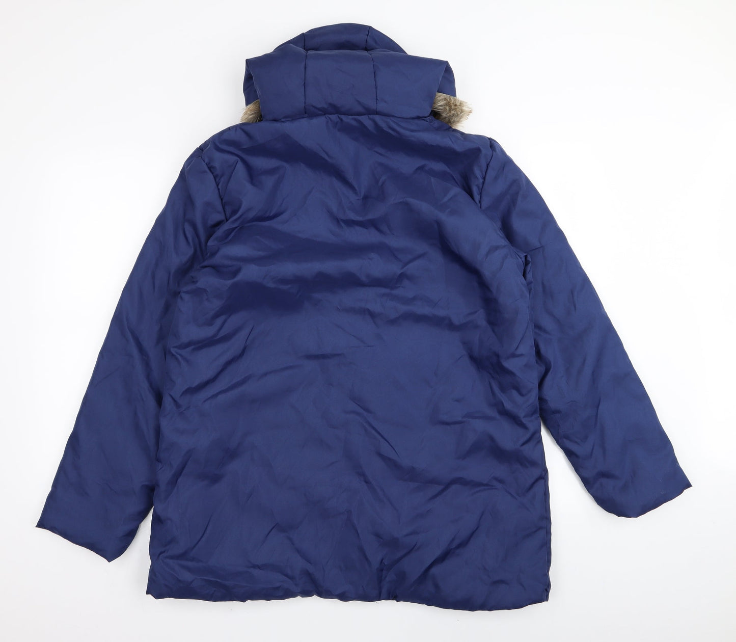 Womens UK Size M Anne De Lancay Blue Parka Coat