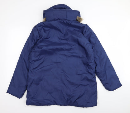 Womens UK Size M Anne De Lancay Blue Parka Coat