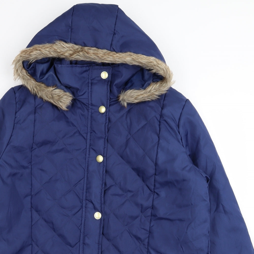 Womens UK Size M Anne De Lancay Blue Parka Coat