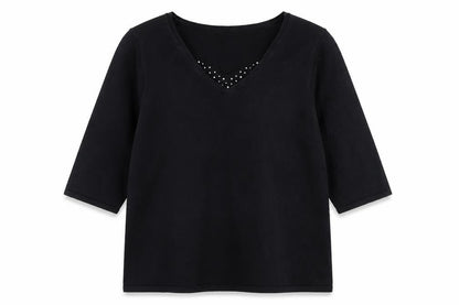 First Issue Womens Black   Basic T-Shirt Size M