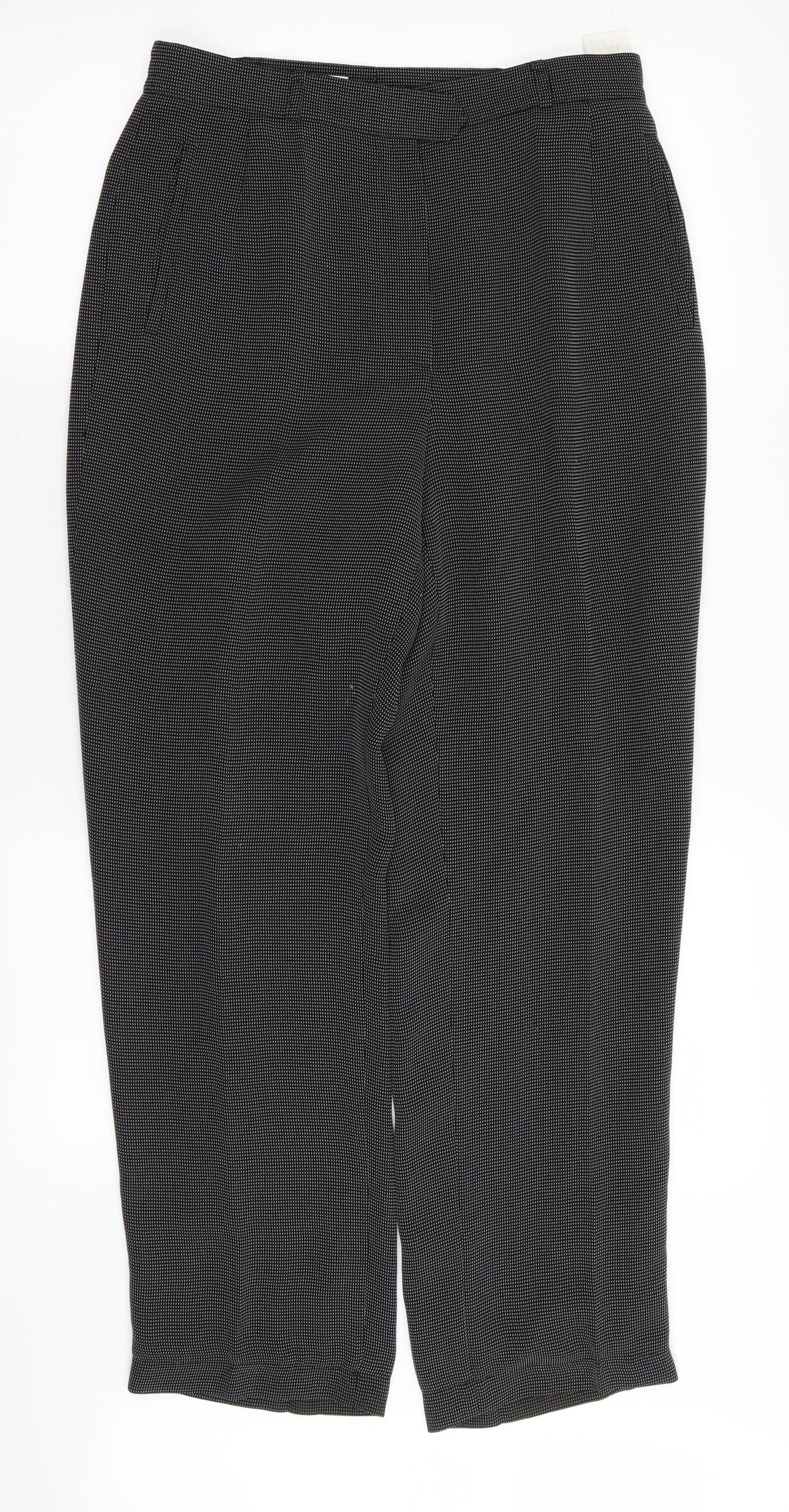 Womens UK Size 12 Preworn Regular Fit  Black Trousers