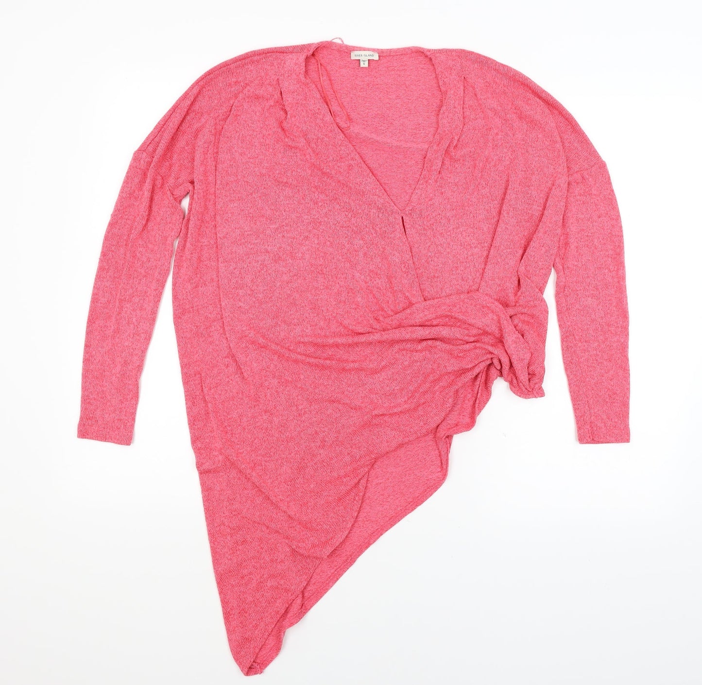 Womens UK Size 6 River Island Pink Basic T-Shirt