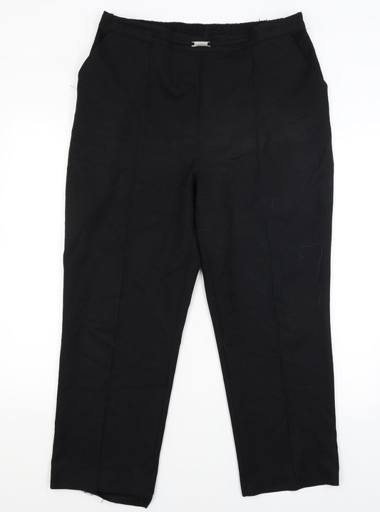 Womens UK Size 16 Papaya Regular Fit Dress Pants Black Trousers