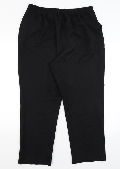 Womens UK Size 16 Papaya Regular Fit Dress Pants Black Trousers