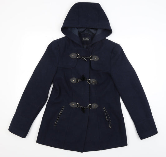 George Womens Blue   Overcoat Coat Size 10