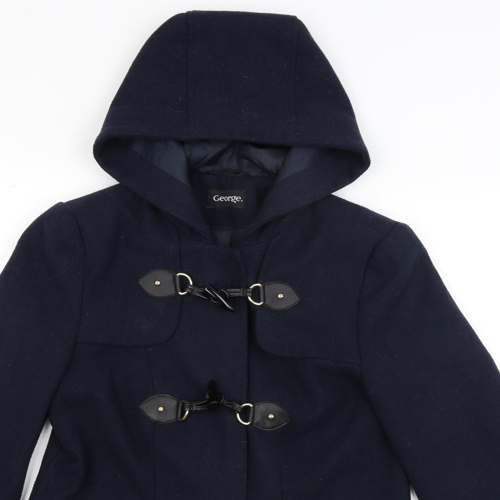 George Womens Blue   Overcoat Coat Size 10