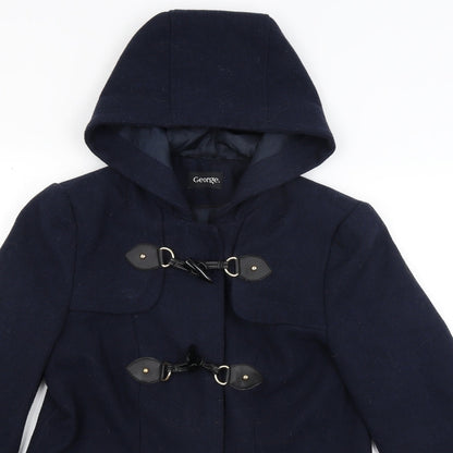 George Womens Blue   Overcoat Coat Size 10