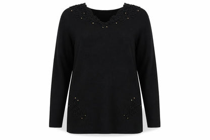 Pom Pom  Womens Black   Pullover Jumper Size 14