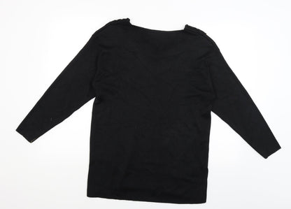 Pom Pom  Womens Black   Pullover Jumper Size 14