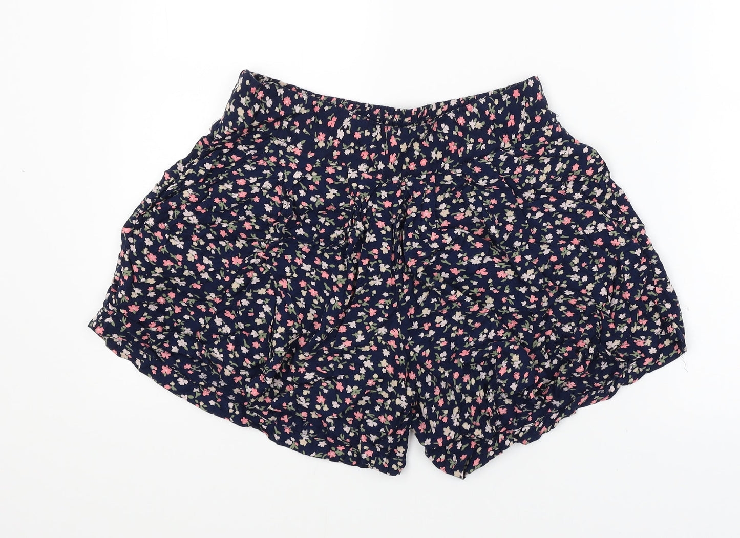 Peacocks Womens Blue Floral  Mom Shorts Size 8