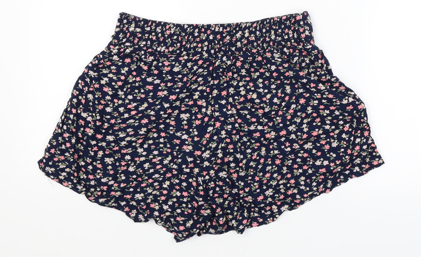 Peacocks Womens Blue Floral  Mom Shorts Size 8
