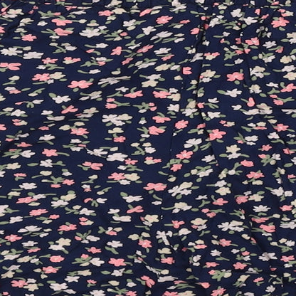 Peacocks Womens Blue Floral  Mom Shorts Size 8