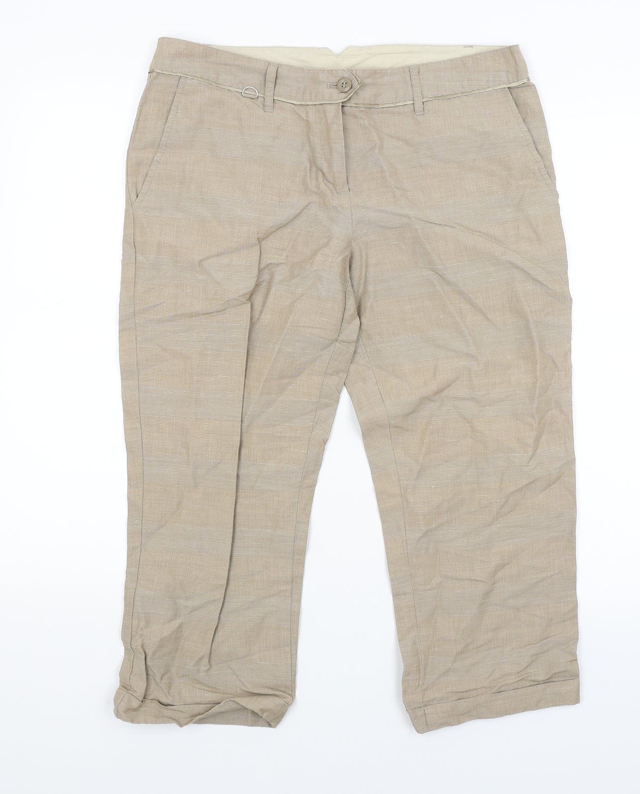 Full Circle Mens Beige   Cropped Trousers Size 30 in L21 in