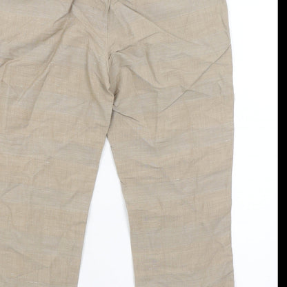 Full Circle Mens Beige   Cropped Trousers Size 30 in L21 in
