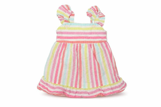 Fred & Flo Girls Multicoloured Striped  A-Line  Size 6-9 Months