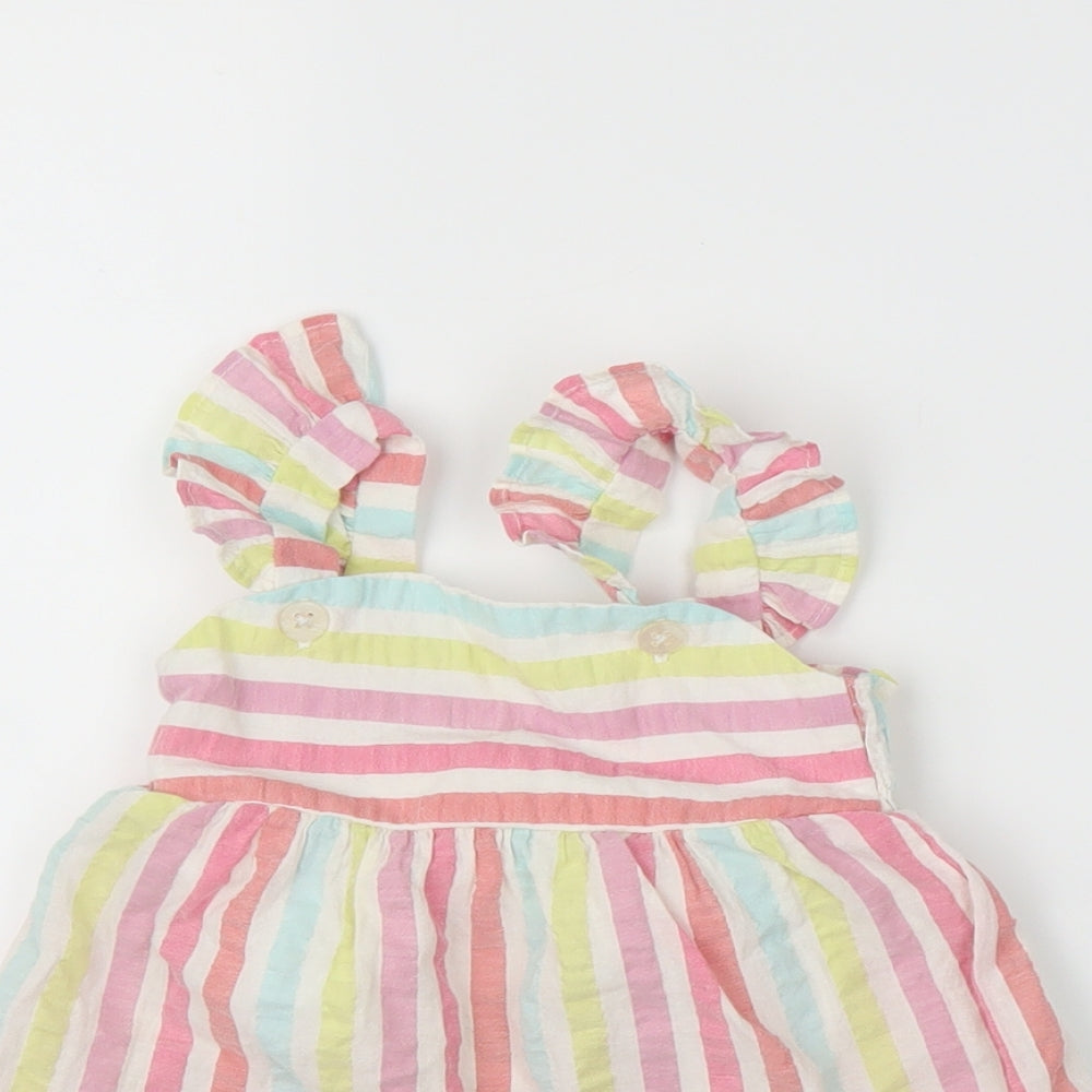 Fred & Flo Girls Multicoloured Striped  A-Line  Size 6-9 Months