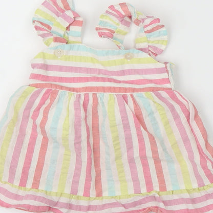 Fred & Flo Girls Multicoloured Striped  A-Line  Size 6-9 Months