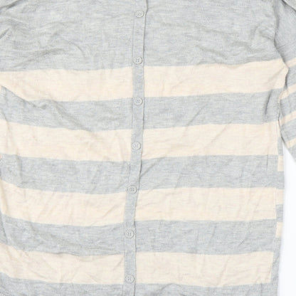 Oasis Womens Grey Striped  Pullover Jumper Size M