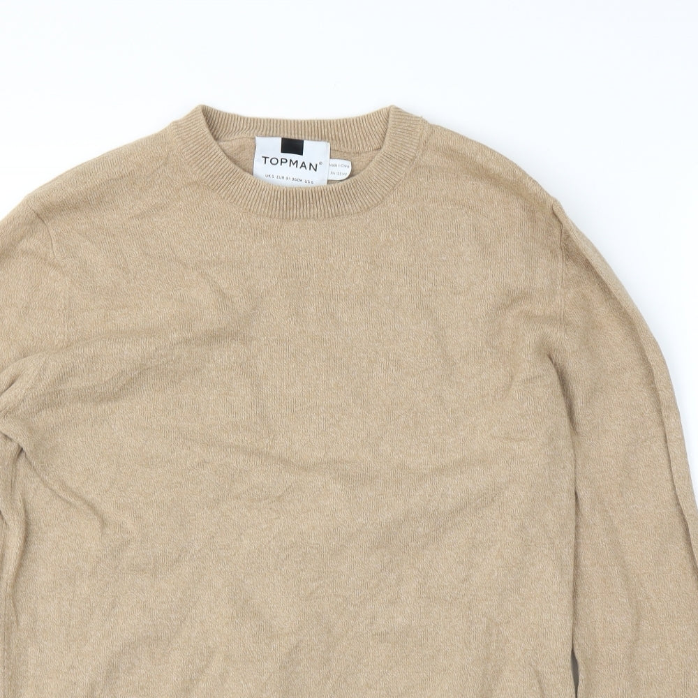 Topman Mens Beige   Pullover Jumper Size S
