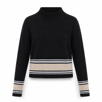 New Look Womens Black Striped  Pullover Jumper Size 12