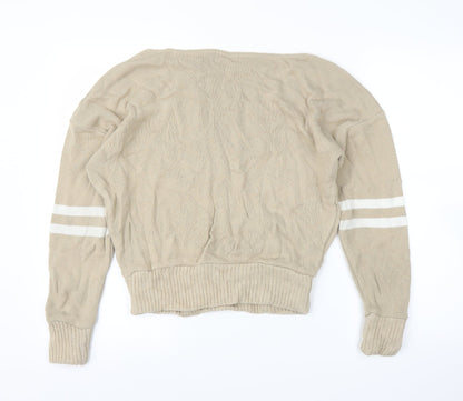 PRETTYLITTLETHING Womens Beige   Pullover Jumper Size S