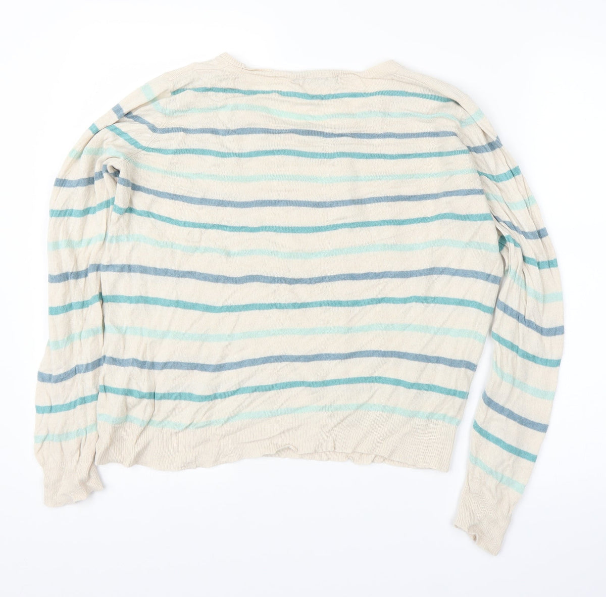 Marks & Spencer Womens Beige Striped  Pullover Jumper Size 14