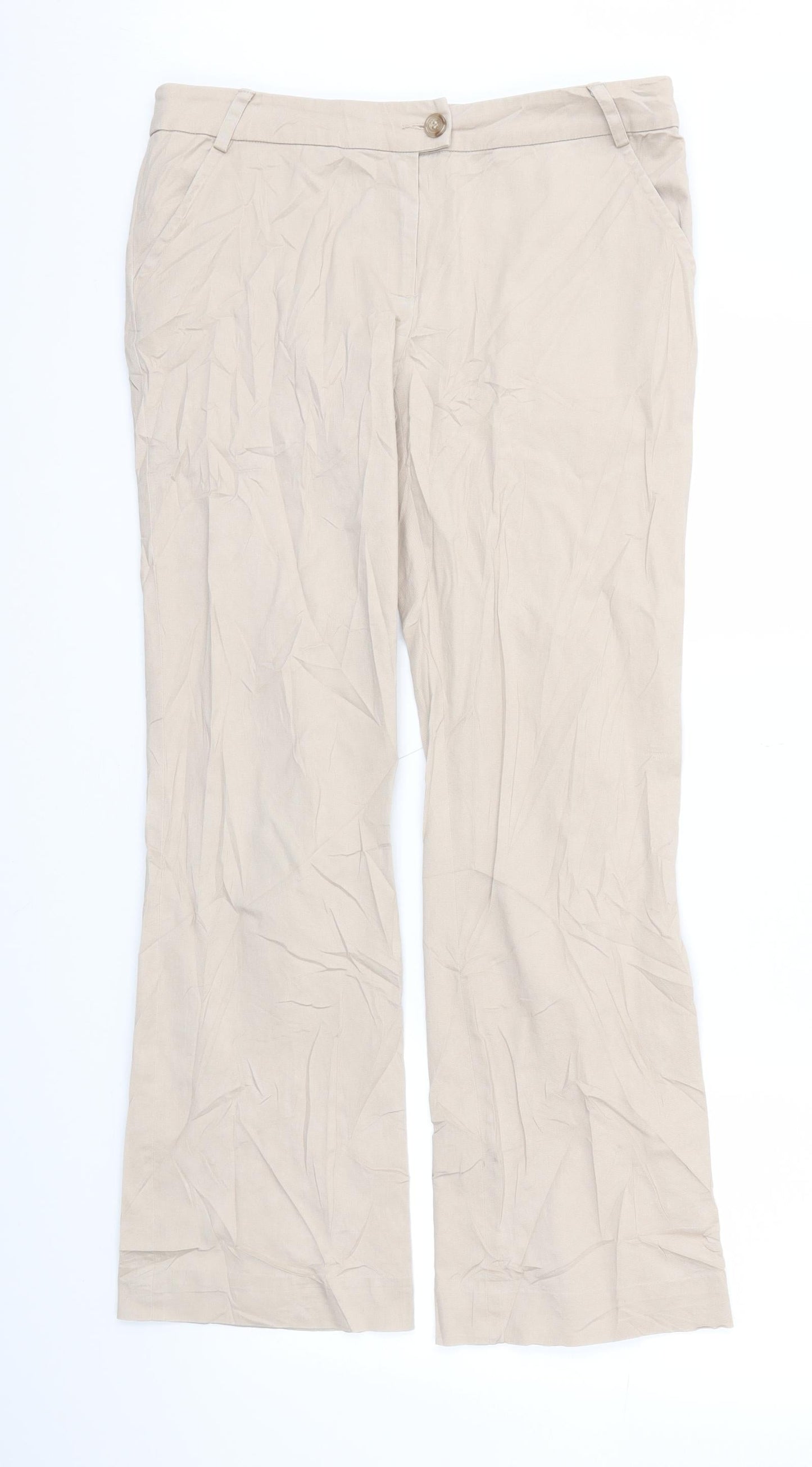 Wearhouse Womens Beige   Trousers  Size 10 L29 in