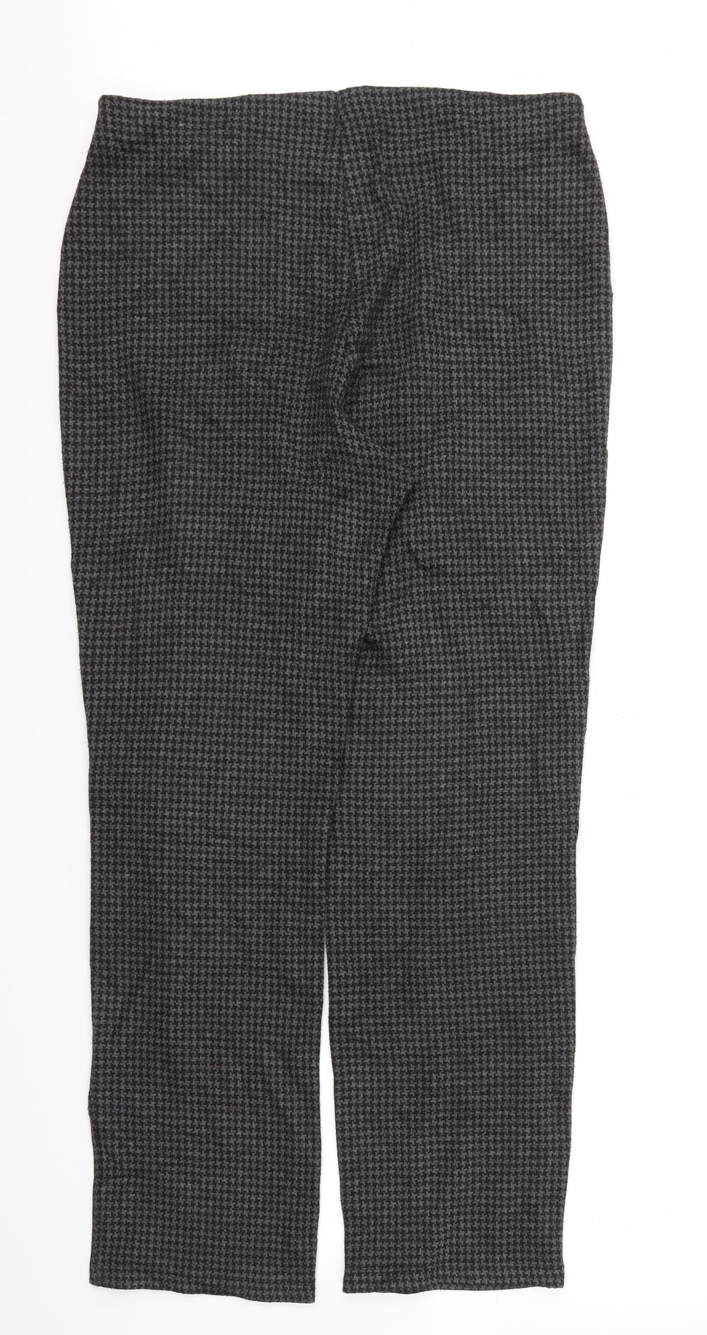 M&S Womens Black Argyle/Diamond  Trousers  Size 14 L29 in