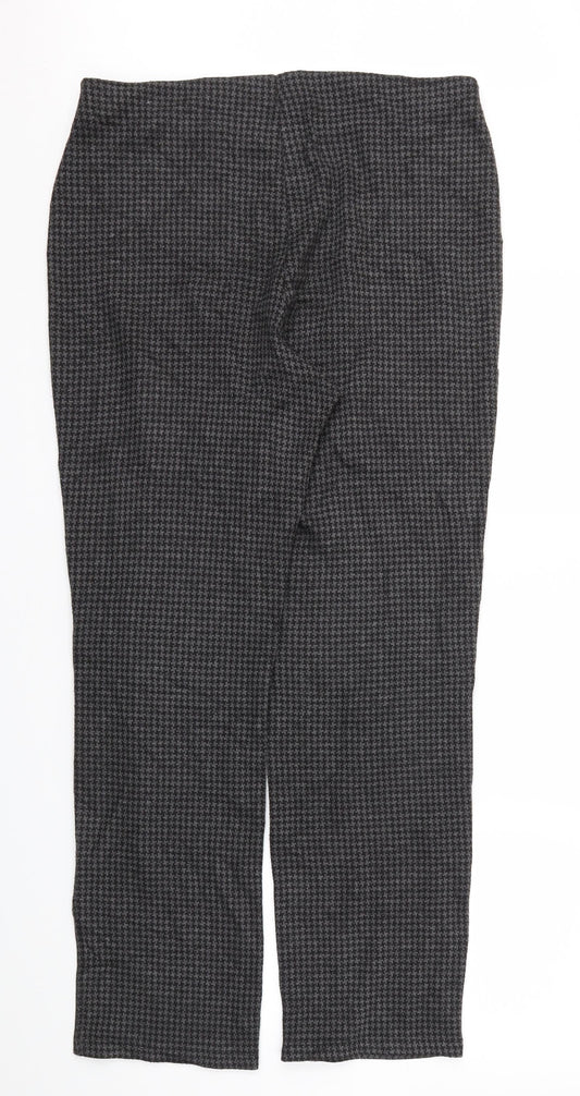 M&S Womens Black Argyle/Diamond  Trousers  Size 14 L29 in