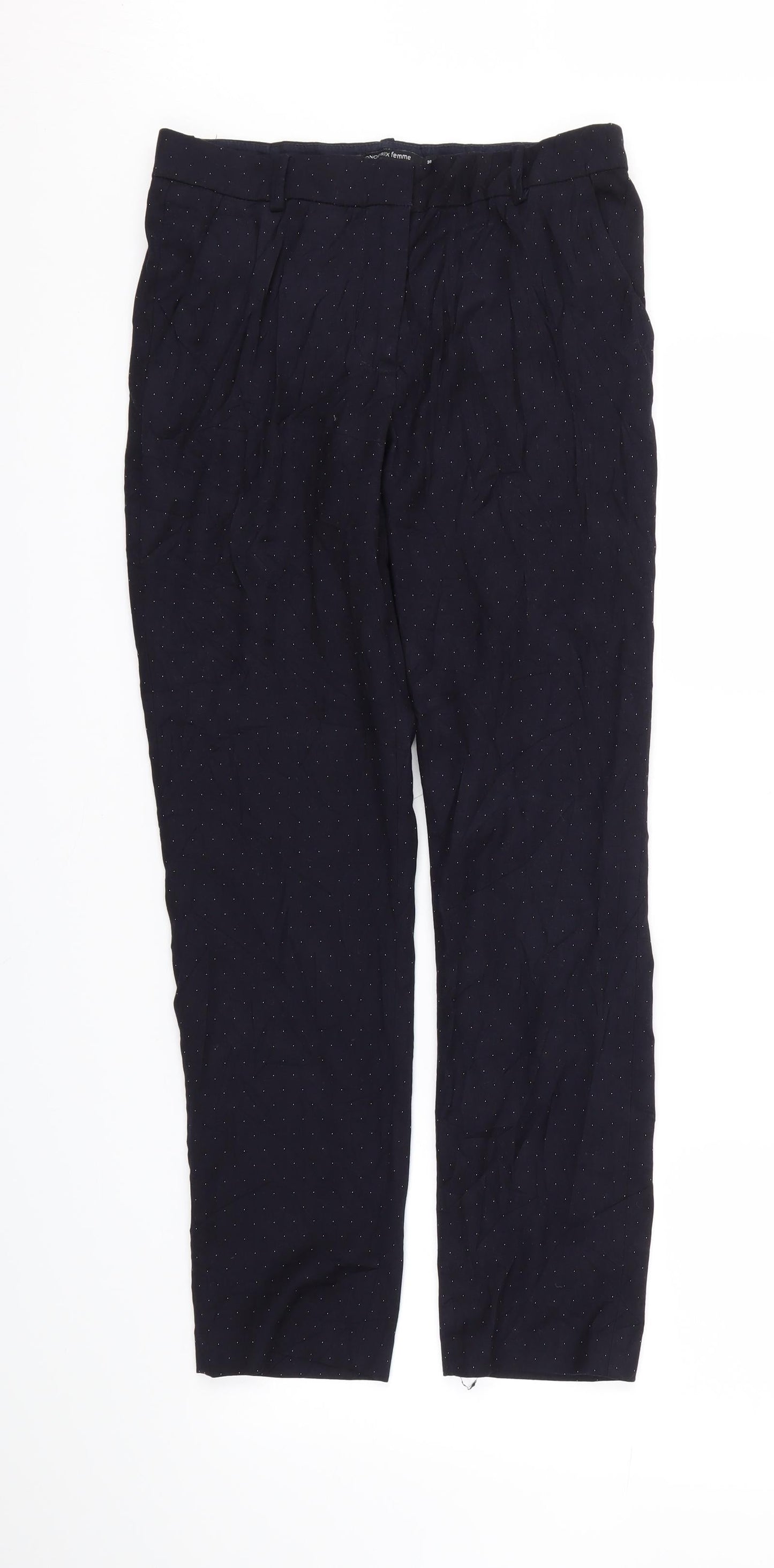Monoprix Femme Womens Blue Polka Dot  Trousers  Size 8 L26 in