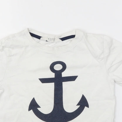 H&M Boys White   Basic T-Shirt Size 7-8 Years