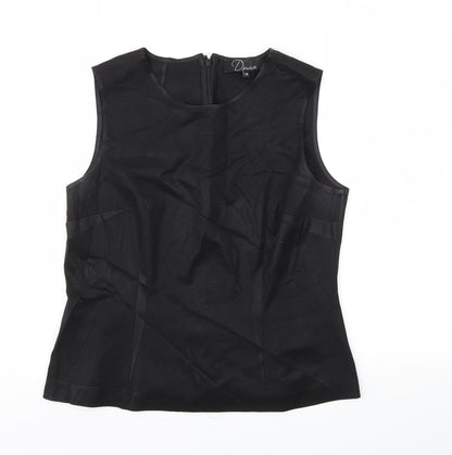 Womens UK Size 16 Preworn Black Basic T-Shirt