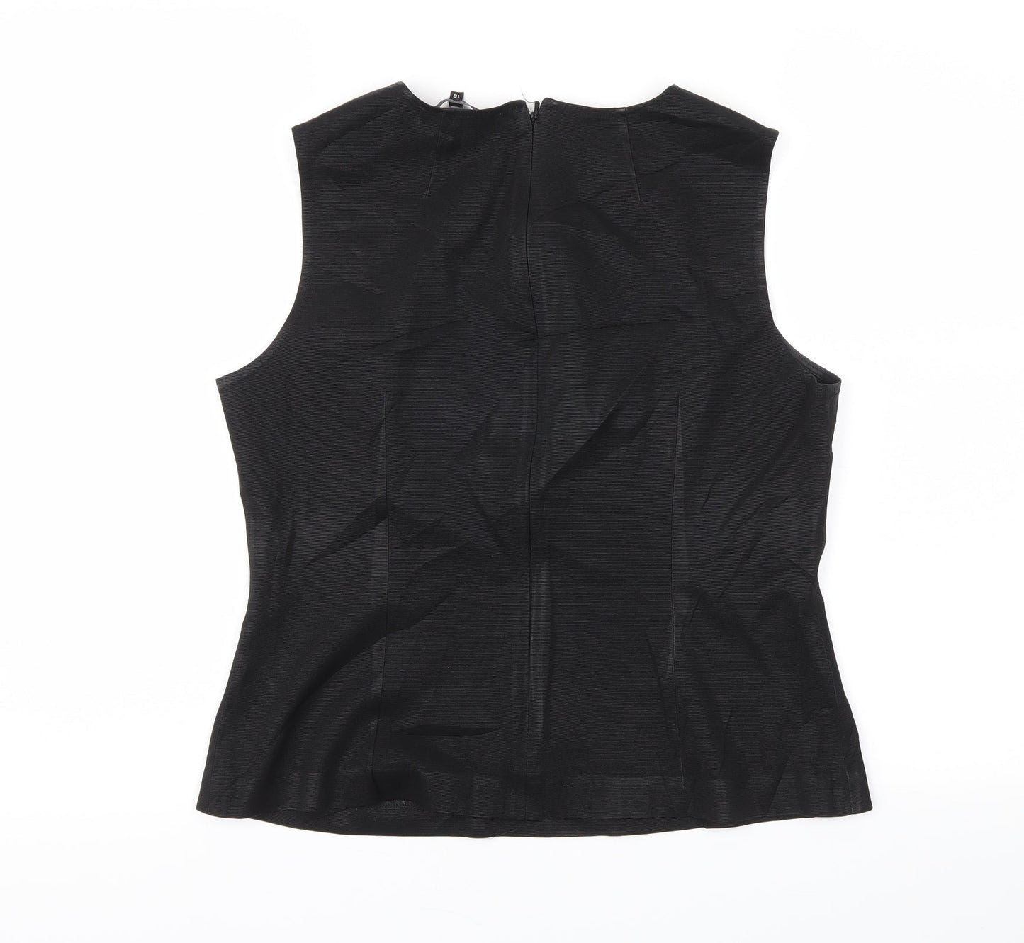 Womens UK Size 16 Preworn Black Basic T-Shirt