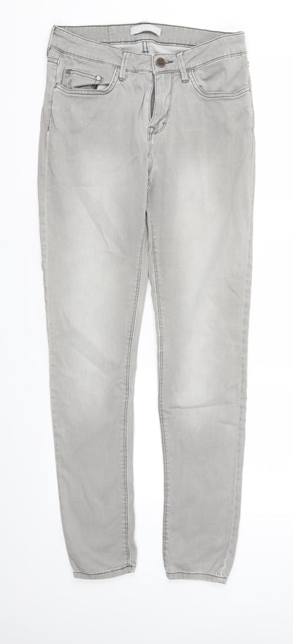 Womens UK Size 10 Waven Extra-Slim Fit Skinny Grey Jeans