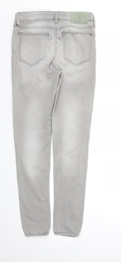 Womens UK Size 10 Waven Extra-Slim Fit Skinny Grey Jeans